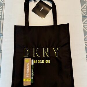 DKNY Black Tote with Be Delicious Set